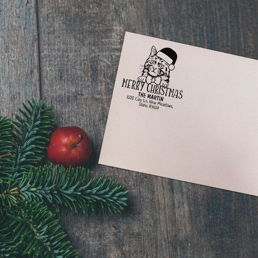 Tampons Encreurs Christmas Turkish Angora Chat Adresse de retour