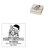 Tampons Encreurs Christmas Turkish Angora Chat Adresse de retour (Tamponné)