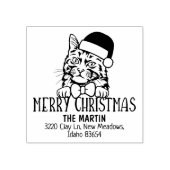 Tampons Encreurs Christmas Turkish Angora Chat Adresse de retour (Impression)