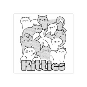 Tampons Encreurs Chubby Kitties Design - Cat Art adorable