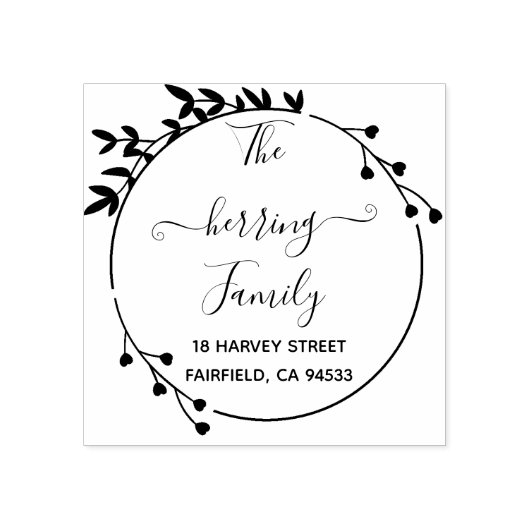 Tampons Encreurs Circle Flowers Adresse de retour manuscrite (Impression)