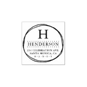 Tampons Encreurs Circle Monogramme Rustique Adresse de retour (Impression)