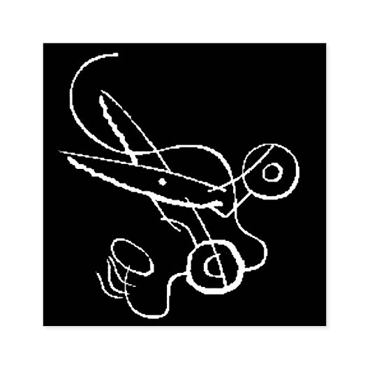 Tampons Encreurs Ciseaux d'artisanat Plan Fourre-tout Timbre en cao (Impression)