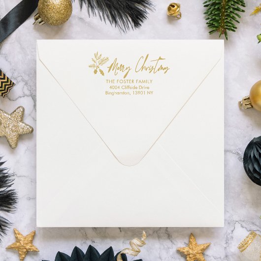 Tampons Encreurs Citation de Noël Holly Whimsical Script Retour