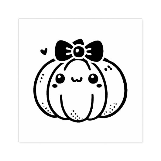 Tampons Encreurs Citrouille mignon avec Bow (Impression)