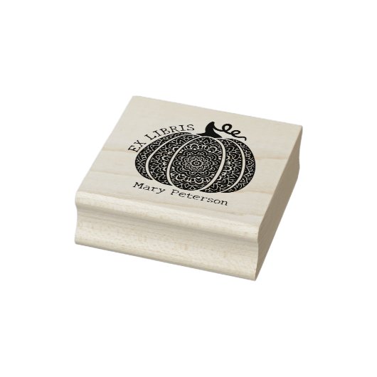 Tampons Encreurs Citrouille moderne Mandala Custom Ex Librairies, L (Tampon)