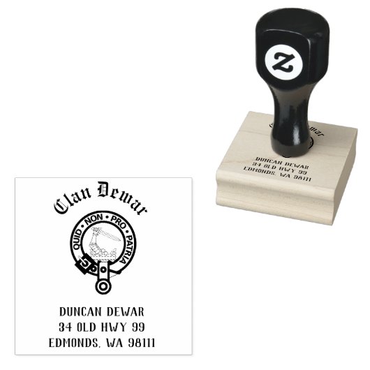 Tampons Encreurs Clan Dewar Crest Badge personnalisable en caoutcho (Tamponné)