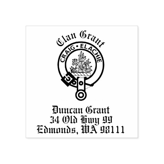 Tampons Encreurs Clan Grant Crest Badge personnalisable (Impression)