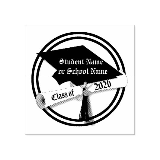 Tampons Encreurs Classe de casquette et de diplôme de 2026 (Impression)