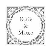 Tampons Encreurs Classic Art Deco Wooden Couple's Names (Impression)