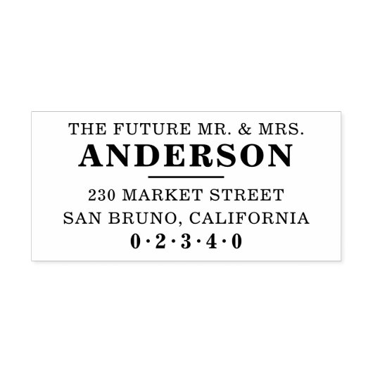 Tampons Encreurs Classic Bold Formal Future M & Mme Adresse de reto (Impression)