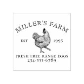 Tampons Encreurs Classic Chicken Egg Stamp With Your Farm Name (Impression)