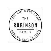 Tampons Encreurs Classic Circle Logo Nom de famille Adresse de reto (Impression)