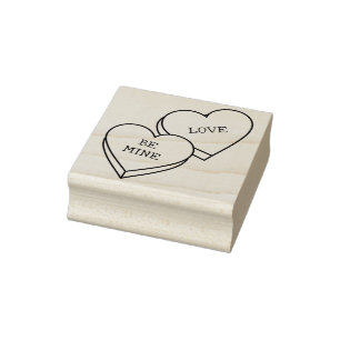 Tampons Encreurs Classic Custom Valentine Candy Hearts en caoutchou