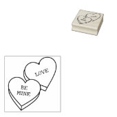 Tampons Encreurs Classic Custom Valentine Candy Hearts en caoutchou (Tamponné)