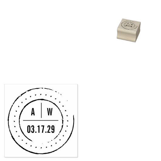 Tampons Encreurs Classic Double Monogrammes Cercles Mariage rond (Tamponné)