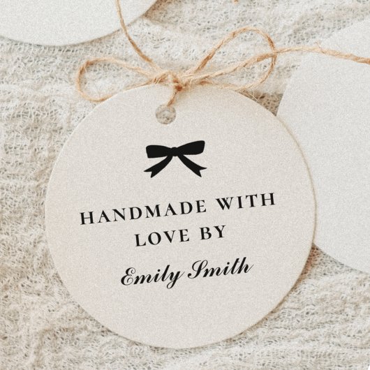 Tampons Encreurs Classic Elegant Ribbon Bow Handmade with Love by