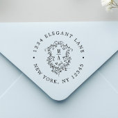 Tampons Encreurs Classic Floral Crest Wedding Return Address