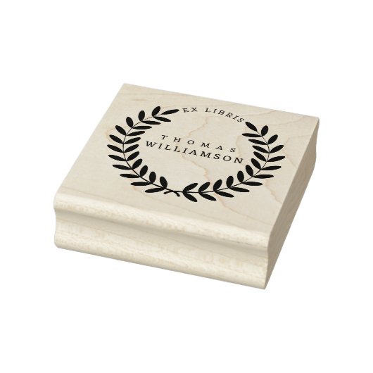 Tampons Encreurs Classic Laurel Wreath Nom personnalisé Ex Libris L (Tampon)