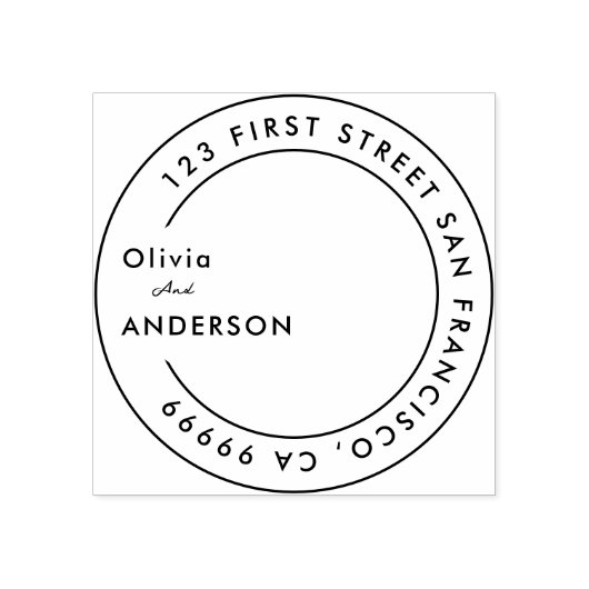 Tampons Encreurs Classic Mariage Noms et Ronde Adresse Rubbe (Impression)
