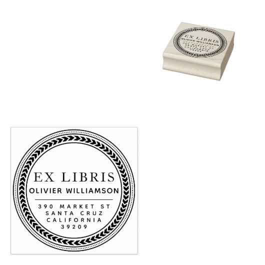 Tampons Encreurs Classic Masculine Frame Ex Libris Plaque (Tamponné)