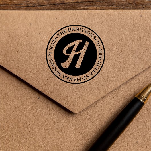 Tampons Encreurs Classic Rustic Nom de famille Retour Circulaire d'