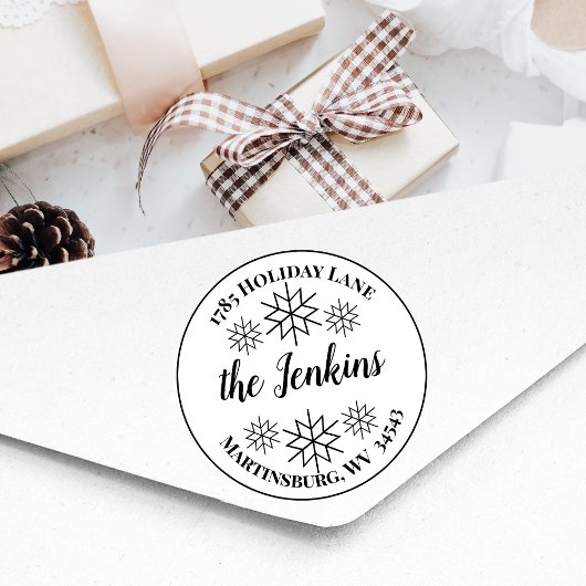 Tampons Encreurs Classic Snowflake Noël Holiday Adresse de retour