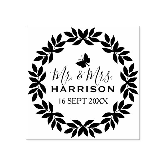Tampons Encreurs Classique M. & Mme Mariage Date (Impression)