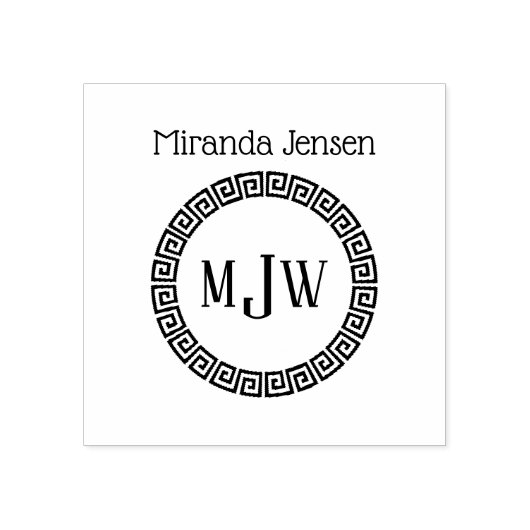 Tampons Encreurs Clé grecque S 3 Initiale + Nom Monogramme Caoutcho (Impression)