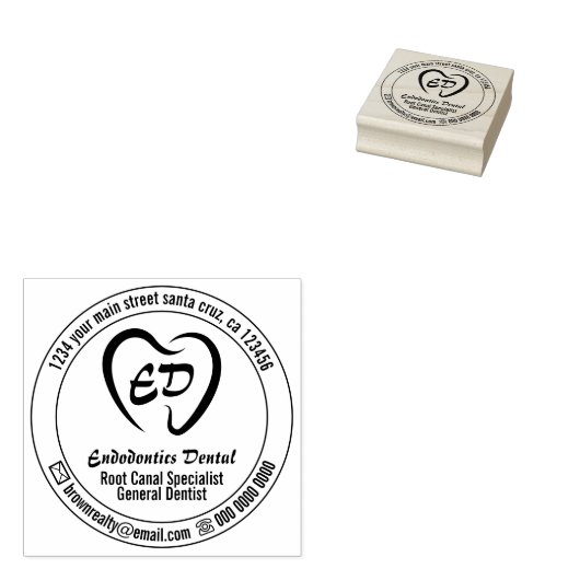 Tampons Encreurs Clinique dentaire Teeth Heart Branding (Tamponné)