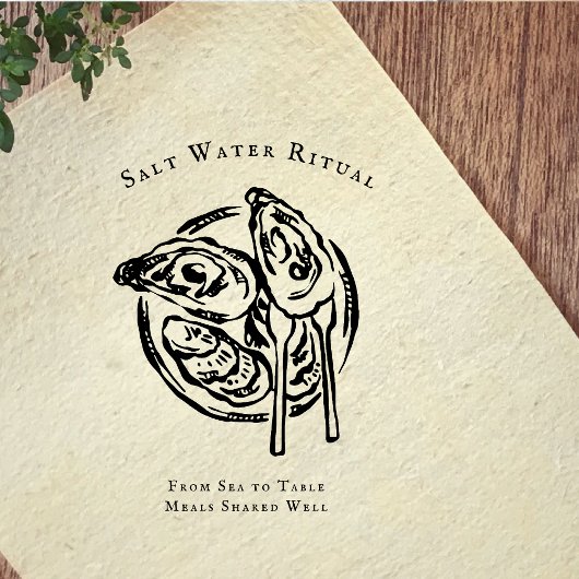 Tampons Encreurs Coastal Oyster Illustration Rubber Stamp