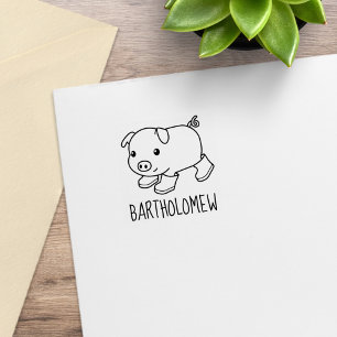 Tampons Encreurs Cochon de porc mignon en bottes en caoutchouc Nom 