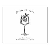 Tampons Encreurs Cocktail Glass Return Address Rubber Stamp (Impression)