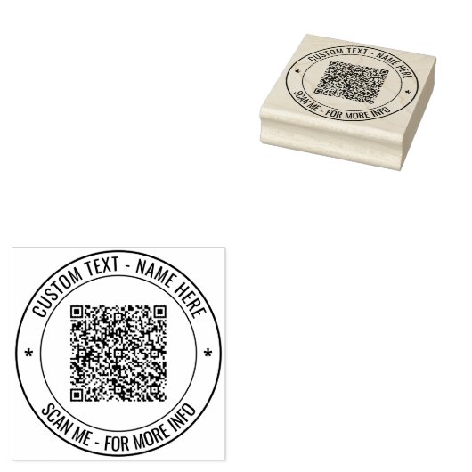 Tampons Encreurs Code QR Info Texte Votre Timbre En Caoutchouc D'En (Tamponné)
