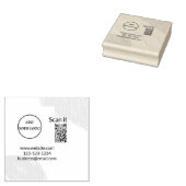 Tampons Encreurs Code QR minimal simple ajouter un logo nom de numé (Tamponné)