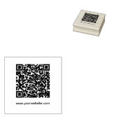 Tampons Encreurs Code QR Moderne Simple Et Site Web Bois Art Timbre (Tamponné)