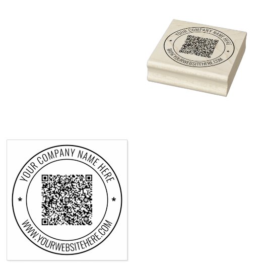 Tampons Encreurs Code QR personnalisé Info Nom Site Web Entreprise  (Tamponné)