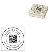 Tampons Encreurs Code QR personnalisé Texte Modèle Arrondi classiqu (Tamponné)