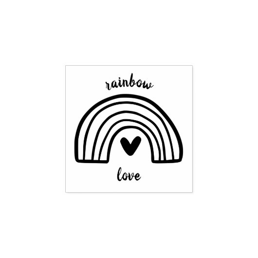 Tampons Encreurs Coeur arc-en-ciel (Impression)