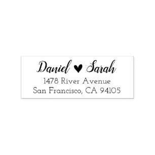 Tampons Encreurs Coeur Couple Adresse de retour Timbre en caoutchou