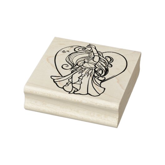 Tampons Encreurs Coeur d'amour turquoise et violet danseuse du vent (Tampon)