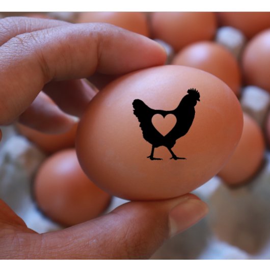 Tampons Encreurs Coeur de poulet Illustration moderne en noir et bl