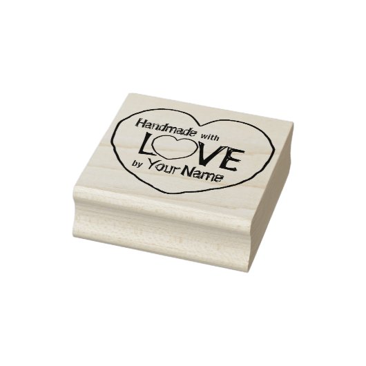 Tampons Encreurs Coeur ♥ doux CUSTOM "fait main avec amour" Timbre  (Tampon)