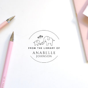 Tampons Encreurs Coeur Eléphant Cute Personnalisé De La Bibliothèqu