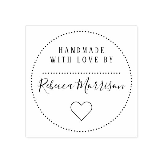 Tampons Encreurs Coeur mignon | Nom Personnalisé Script fait main a (Impression)