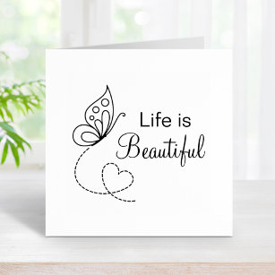Tampons Encreurs Coeur papillon - La vie est belle