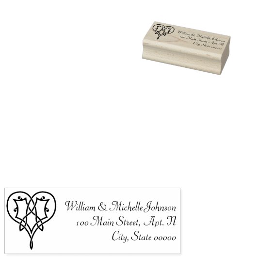 Tampons Encreurs Coeurs de tisse celtique Coeur d'adresse en bois T (Tamponné)