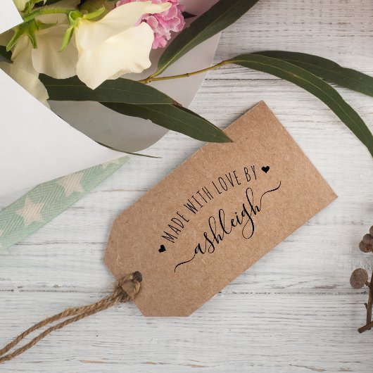 Tampons Encreurs Cœurs doux & écriture faits avec amour | Nom perso