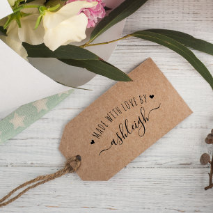 Tampons Encreurs Coeurs doux et script fait avec amour   Nom person