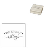 Tampons Encreurs Coeurs Et Script Fabriqués Avec Amour | Nom person (Tamponné)